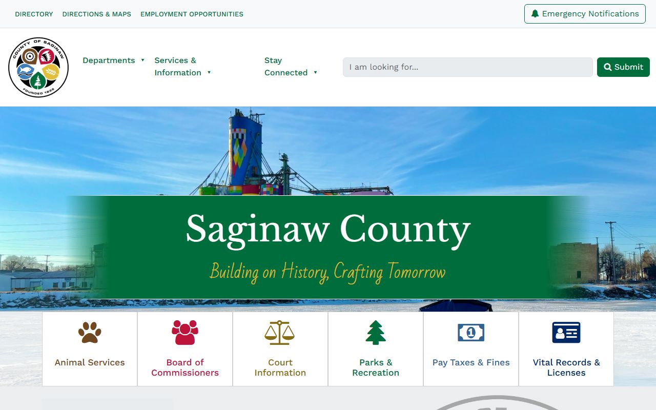 Saginaw County official website for traffic ticket records