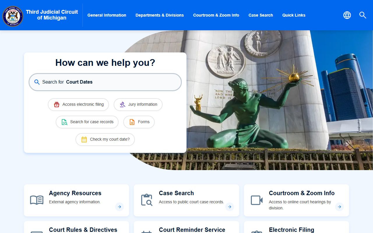 Wayne County 3rd Circuit Court for traffic ticket records and felony traffic cases